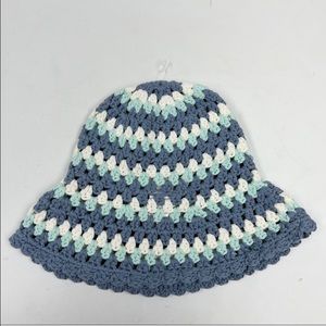 Free People Pixie Crocheted Knit Bucket Hat Stripe NEW